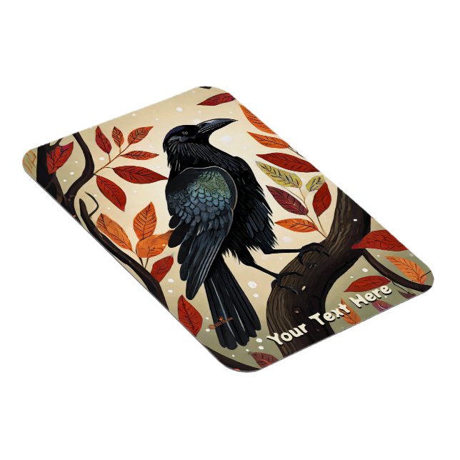 Magnet Flexible Corbeau coloré perché dans un arbre (Côté Droit)