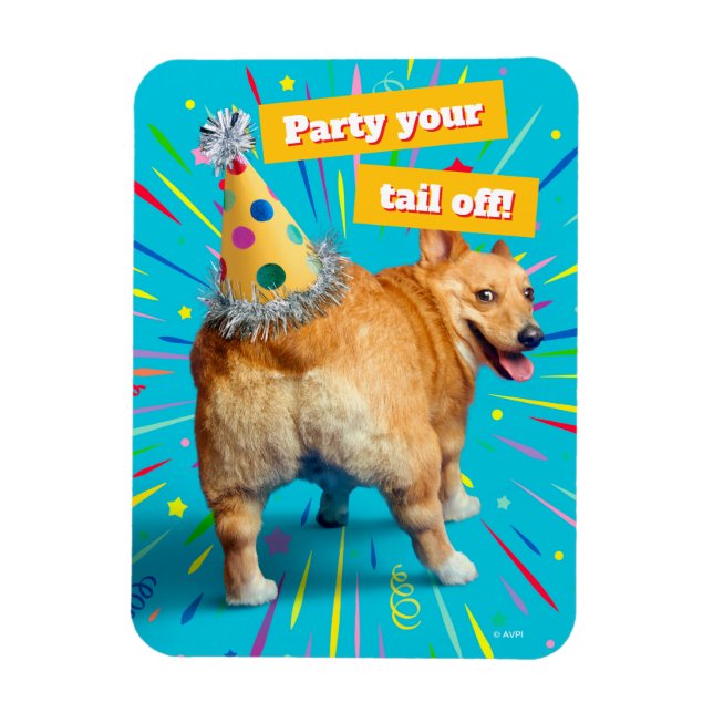 Magnet Flexible Corgi Butt Birthday Hat (Vertical)