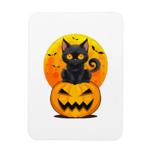 Magnet Flexible Costume d'Halloween Citrouille Chat Noir