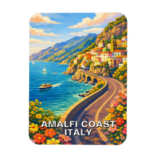 Magnet Flexible Côte Amalfitaine Italie Riviera Voyage Vintage