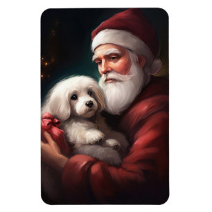 Magnet Flexible Coton De Tulear Avec Noël Du Père Noël