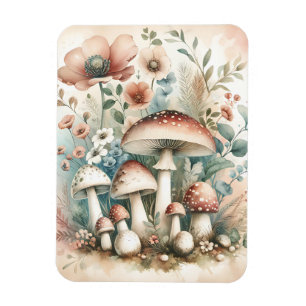 Magnet Flexible Cottage Champignons et fleurs vintages