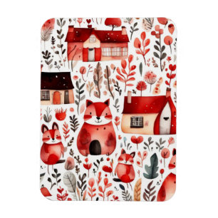 Magnet Flexible Cottage mignon coeur rouge champ magnétique Cadre