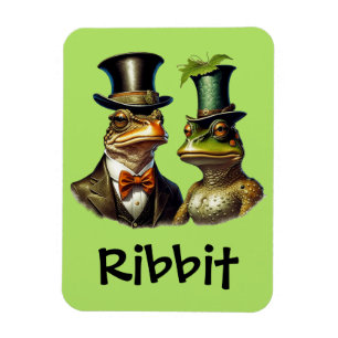 Magnet Flexible Cottagecore Funky Victorian Frog Couple Ribbit