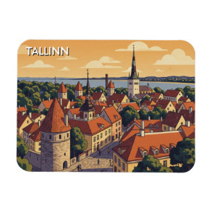 Magnet Flexible Coucher de soleil à Tallinn Estonie Voyage