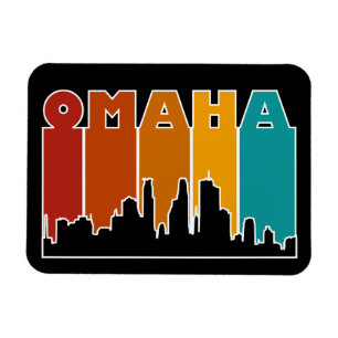 Magnet Flexible Coucher de soleil coloré Omaha Nebraska Retro