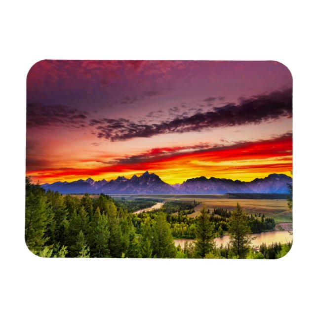 Magnet Flexible Coucher de soleil d'été à Snake River Vue (Horizontal)