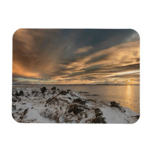 Magnet Flexible Coucher de soleil sur le lac Myvatn, Islande