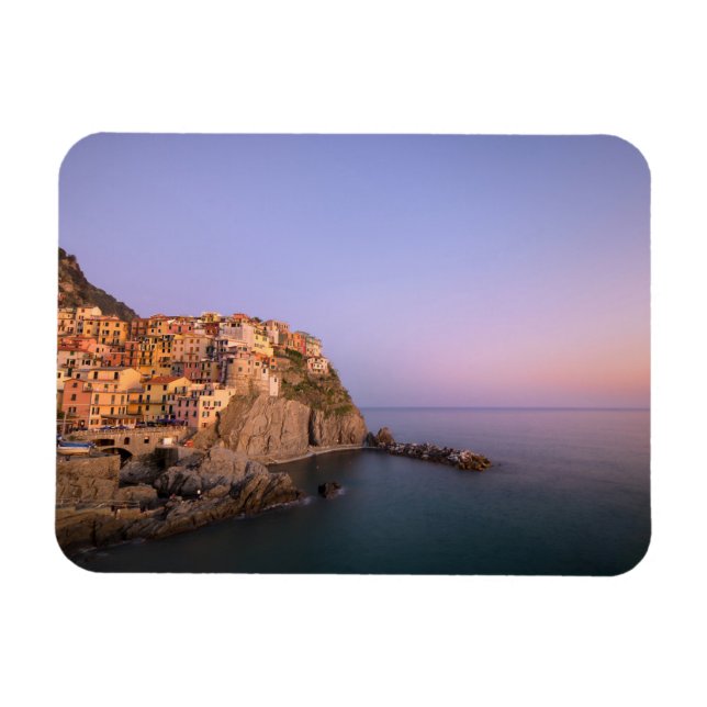 Magnet Flexible Coucher de soleil sur le village de Manarola dans  (Horizontal)