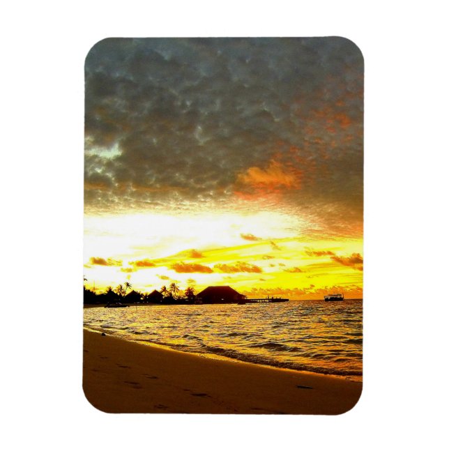 Magnet Flexible Coucher de soleil sur les Maldives (Vertical)