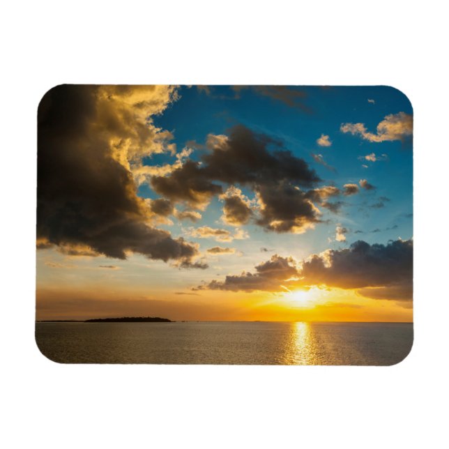Magnet Flexible Coucher De Soleil Sur L'Océan, Fidji (Horizontal)