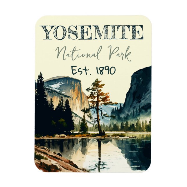 Magnet Flexible Couleur d'eau du parc national Yosemite Coucher de (Vertical)