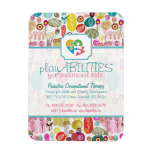 Magnet Flexible Couleur simple main dessinée Fleurs rétro Motif 
