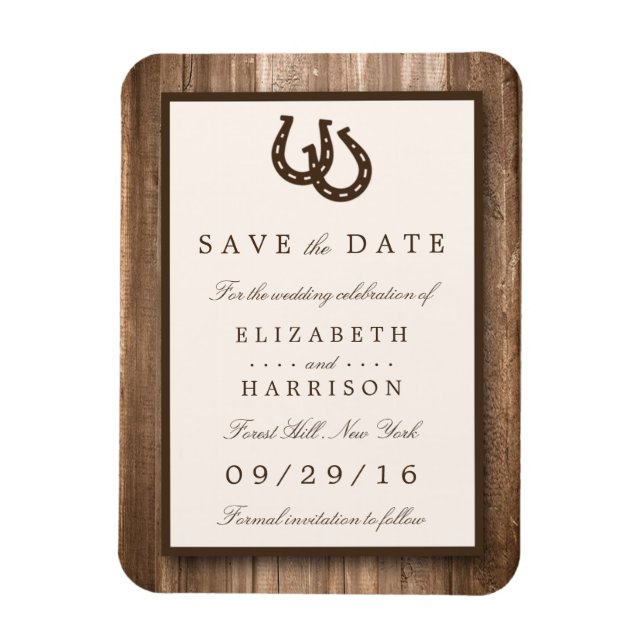 Magnet Flexible Country Rustic Horseshoe, Bois Brown Enregistrer L (Vertical)
