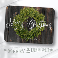 Country Rustic Wood Merry Christmas Greeting