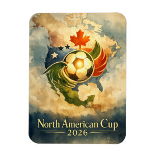 Magnet Flexible Coupe du Monde USA MX CA Beaux-Arts Art Mural 