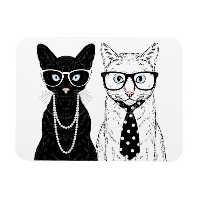 Magnet Flexible Couple de chats (Horizontal)