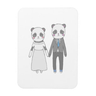Magnet Flexible Couple de mariage Panda Mignon – Mariée et Mari Ka