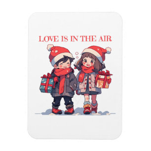 Magnet Flexible couple de Noël - L'amour est dans l'air