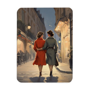 Magnet Flexible Couple Lesbien vintage dans une nuit cosy