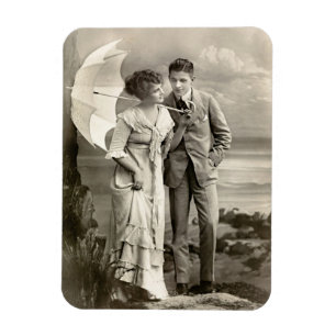 Magnet Flexible Couple romantique vintage avec parasol