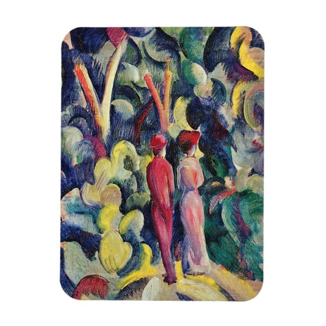 Magnet Flexible Couple sur la piste forestière par August Macke (Vertical)