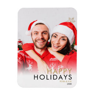 Magnet Flexible Couples Photo moderne Noël Joyeux vacances
