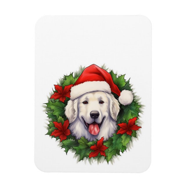 Magnet Flexible Couronne de Noël Kuvasz (Vertical)