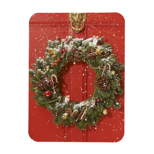 Magnet Flexible Couronne de Noël suspendue à une porte (Vertical)