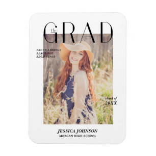 Magnet Flexible couverture de magazine photo graduation faire-part