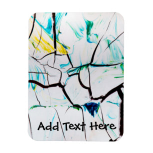 Magnet Flexible Cracks Abstraits en bleu jaune vert