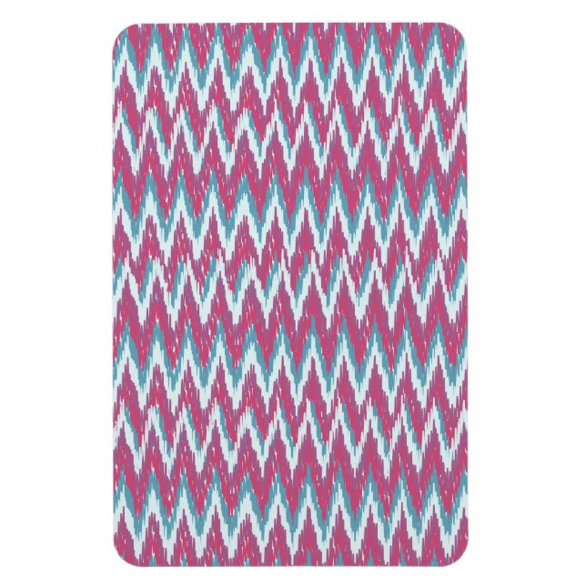 Magnet Flexible Cranberry et Turquoise Motif iKat ZigZag (Vertical)