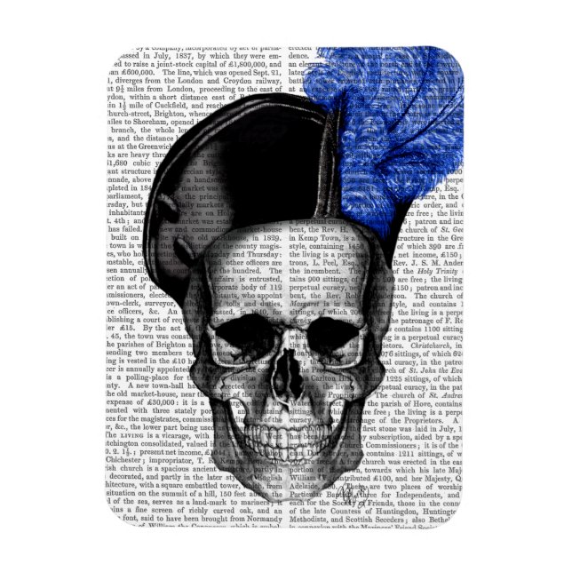 Magnet Flexible Crâne avec Casquette bleu (Vertical)