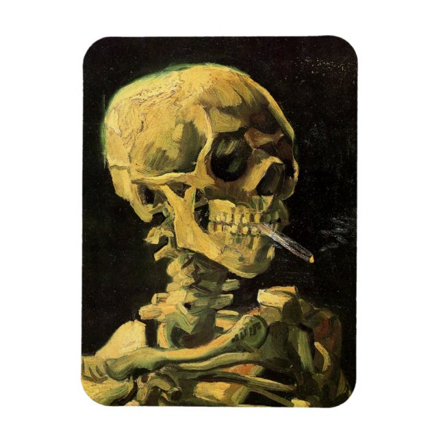 Magnet Flexible Crâne avec cigarette brûlante par Vincent van Gogh (Vertical)