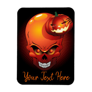 Magnet Flexible Crâne d'Halloween et Citrouille