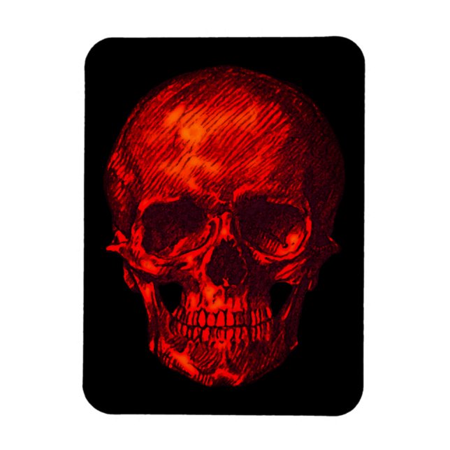 Magnet Flexible Crâne rouge gothique (Vertical)