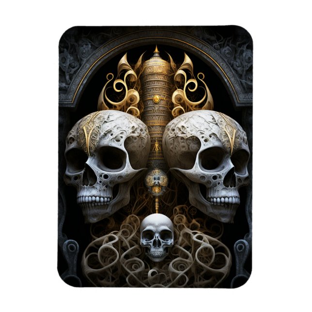 Magnet Flexible Crânes Horreur gothique Goth Art surréel (Vertical)