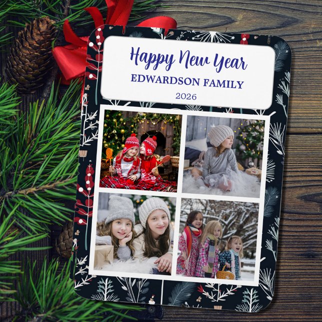 Magnet Flexible Create your own Happy New Year photo collage (Create your own Happy New Year photo collage Magnet.)