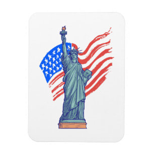 Magnet Flexible Création patriotique vintage pour le 4 juillet