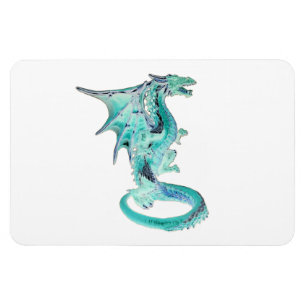Magnet Flexible Créature Fantastique Dragon Bleu Ciel Œuvre d'Art 