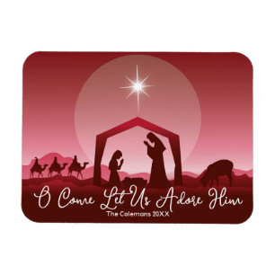 Magnet Flexible Crèche Venez donc adorons-Le Noël
