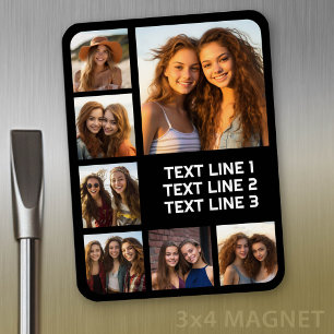 Magnet Flexible Créer un collage photo personnalisé avec 7 photos 