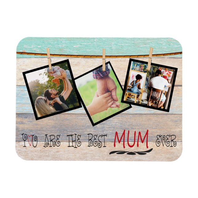 Magnet Flexible Créer un collage photo pour votre maman (Horizontal)