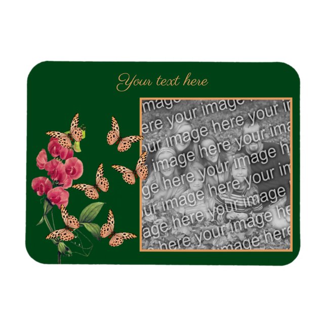 Magnet Flexible Créez Vos Propres Papillons Et Photo Fleur (Horizontal)