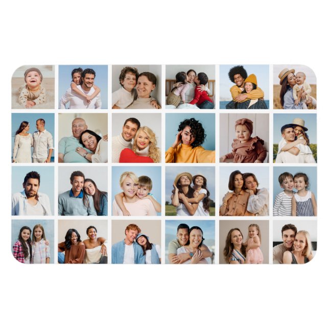 Magnet Flexible Créez votre propre 24 photo Collage couleur modifi (Horizontal)