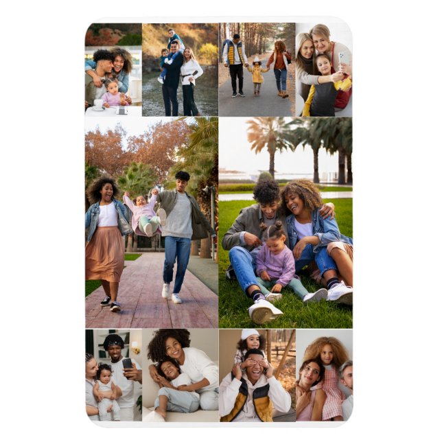 Magnet Flexible Créez votre propre collection photo de 10 personne (Vertical)