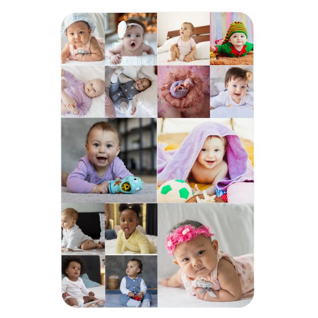 Magnet Flexible Créez votre propre collection photo de 15 personne (Vertical)