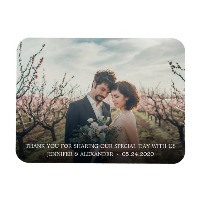 Magnet Flexible Créez votre propre mariage de Merci photo (Horizontal)