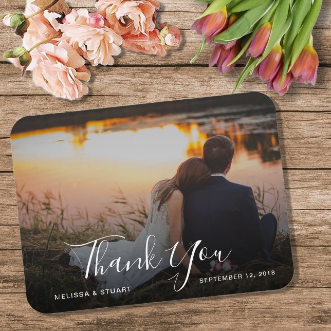 Magnet Flexible Créez votre propre photo de Mariage Merci (Create your own Thank you Wedding photo flexible magnetic card. Very unique and personal card.)