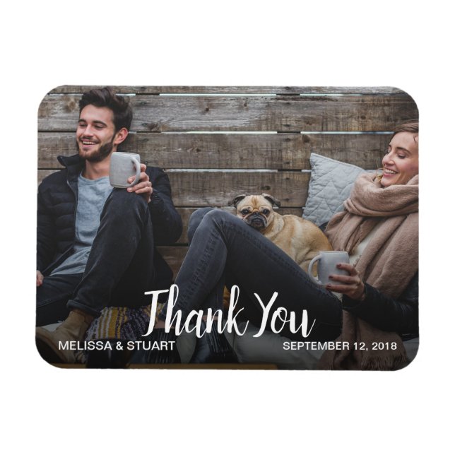 Magnet Flexible Créez votre propre photo de Mariage Merci (Horizontal)